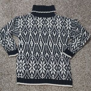 VTG Eddie Bauer Sweater Women's Fair Isle Turtleneck Size Small